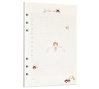 Zelten Recharge de papier perforé multicolore 45 feuilles 90 pages - Pour reliure à 6 trous - Journal intime rechargeable (A5, Little Girl Diary)