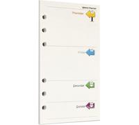 Zelten Recharge De Papier Perforé Multicolore 45 Feuilles 90 Pages - Pour Reliure À 6 Trous - Journal Intime Rechargeable (A6, Arrow Weekly Planner)[Z394]