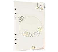 Zelten Recharge de papier perforé multicolore 45 feuilles 90 pages - Pour reliure à 6 trous - Journal intime rechargeable (A5, Puff Blank)