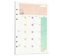 Zelten Recharge de papier perforé multicolore 45 feuilles 90 pages - Pour reliure à 6 trous - Journal intime rechargeable (A5, Fairy Tale Monthly Planner)