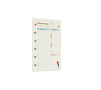 Zelten Recharge de papier perforé multicolore 45 feuilles 90 pages - Pour reliure à 6 trous - Journal intime rechargeable (A7, Rainforest Daily Planner)