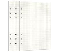 Zelten Recharge de papier perforé pour reliure à 6 trous - Journal intime rechargeable (A5/6 Hole, Squared)