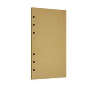 Zelten Recharge de papier perforé pour reliure à 6 trous - Journal intime rechargeable (A6/6 Hole, Kraft)