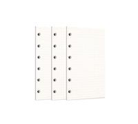Zelten Recharge de papier perforé pour reliure à 6 trous - Journal intime rechargeable (A7/6 Hole, Dotted)