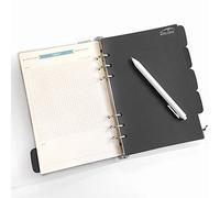 Zelten Recharge pour 8.5 pouces A5 couverture 6 trous anneau rond voir classeur dossier(A5 Divider Horizontal Black Paper, 1 Package)