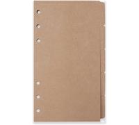 Zelten Recharges/Feuilles Mobiles Pour Classeur À Anneaux A6/Organiseur Personnel/Planificateur (A6 6 Trous, Séparateur Horizontal Papier Marron)[Z558]