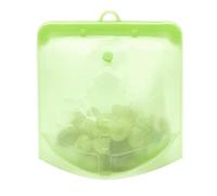 Zelten Sac de rangement réutilisable en silicone, (1500ml, Vert) Déjeuner, Voyage, Maquillage, Sac de gym, Congélateur, Four, Micro-ondes, Lavable au lave-vaisselle