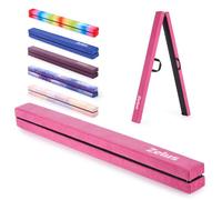 ZELUS Poutre de Gymnastique Pliable 240cm Poutre d'Équilibre Pliante Gymnastique au Sol 2,4m Équipement de Gymnastique Portable pour Enfants Débutants Gymnastes, Rose