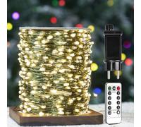 ZELUXDOT Guirlande Lumineuse de 60m avec 600 LED, Fils de Cuivre Verts, Étanche, pour Intérieur/Extérieur, avec Télécommande, Idéale pour Sapin de Noël, Patio, Jardin, Cour, Plantes.