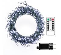ZELUXDOT Guirlande Lumineuse Feu d’Artifice 10m 300 LEDs Blanc Froid avec Prise pour Intérieur Fil Argenté Lumières Fées LED avec Télécommande pour Sapin de Noël, Plantes, Chambre, Jardin, Patio