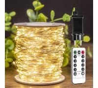 ZELUXDOT Guirlande Lumineuse LED à Brancher 30m Espacement de 5cm Étanche Lumières Chaudes 600 LED avec Télécommande pour Salon, Chambre, Jardin, Patio, Mariage ou Décoration de Noël.