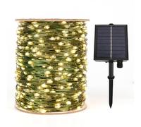 ZELUXDOT Guirlande lumineuse solaire extra longue Fil vert extérieur 60 m Guirlande lumineuse solaire étanche 600 LED pour terrasse, jardin, arrière-cour, arbre, mariage, Noël