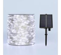 ZELUXDOT guirlande solaire LED blanche froide de 60m pour extérieur, étanche, avec 600 LED, idéale pour patio, jardin, arbres, mariage, Noël.
