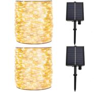 ZELUXDOT Lot de 2 guirlandes solaires extra longues pour extérieur 30 m étanche à énergie solaire Guirlande lumineuse 300 LED pour terrasse, jardin, jardin, arbre, mariage, Noël