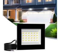 Zelvia Foco LED de 30W, luz exterior de 6500K, blanco frío, superbrillante, 3000 lúmenes, proyector exterior IP66 resistente al agua para jardín, garaje y hotel