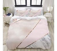 ZELXXXDA Parure de lit,Marbre Or Rose Argent,1 Housse de Couette 240x260 + 2 Taies d'Oreillers