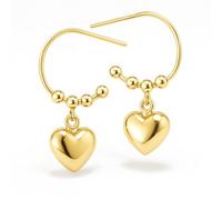 ZELYA Boucles d'Oreilles Femme Or Forme Coeur - Coffret Cadeau pour Elle avec Gravure, Dédicace Personnalisée Argent 925/585 Plaqué Or - Différents Designs Sur Tige, Mittel, Argent, Pas de gemme