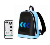 ZEM1 Sac à Dos LED Intelligent Enfant & Adulte Bleu - Écran d’Affichage Dynamique via Application - Sac Scolaire Étanche - Personnalisable Photos & Images Animées - Idéal École, Cadeau Original