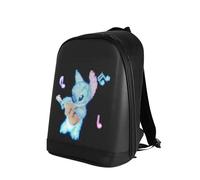 ZEM1 Sac à Dos LED Intelligent Enfant & Adulte Noir - Écran d’Affichage Dynamique via Application - Sac Scolaire Étanche - Personnalisable Photos & Images Animées - Idéal École, Cadeau Original