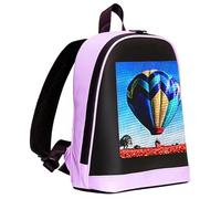 ZEM1 Sac à Dos LED Intelligent Enfant & Adulte Violet - Écran d’Affichage Dynamique via Application - Sac Scolaire Étanche - Personnalisable Photos & Images Animées - Idéal École, Cadeau Original