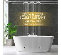 ZEMAHOME Rideau de Douche Fin et léger en Plastique Transparent de Taille étroite de 83 x 183 cm avec œillets métalliques antirouille et aimants lestés