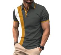 ZEMALON Manches Courtes Hommes Casual T - Shirt Homme Classique Poloshirt Hommes Mode Tendance Imprimé T - Shirt Hommes Base Shirt Hommes Couleur Unie T - Shirt Hommes A-04 4XL