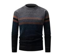 ZEMALON Pull Homme Classique All-Match Tricoté Homme Casual Mode Chaud Pull À Manches Longues Homme Coupe Slim Doux Confortable Chandail Homme E-Dark Grey M