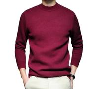 ZEMALON Pull Homme Jeunesse Mode Tempérament Pull À Manches Longues Homme Slim Fit Chaud Confortable Basique Pull Homme Casual All-Match Couleur Unie Pull en Tricot Homme B-Red M