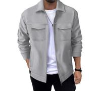 ZEMALON Veste Homme Casual Sport Mode Veste Transition Homme Jeunesse Classique All-Match Veste À Manches Longues Homme Slim Fit Tendance Confortable Veste Légère Homme K-Grey S