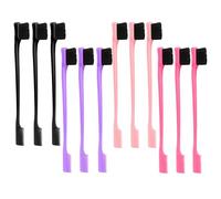 ZEMINRI 12 Pièces Peigne Cheveux Convient à Tous les Types de Heveux 2 en 1 Goupillon Cils Modèle à Double Tête Brosse Sourcil Léger et Pratique à emporter en Voyage (Noir+Rose+Magent Violet)