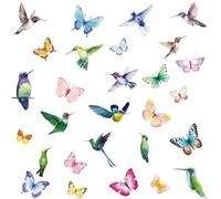 ZEMINRI 59 Pièces Stickers Muraux Imperméable Réutilisable Autocollants Oiseaux Décoratifs Papillon Decoration Stikers Fenetre Murals Sticker Anti Collision Oiseaux pour Bureau Domicile