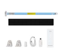 zemismart Tuya Moteur de store à rouleau rechargeable WiFi pour tube de 20/25/28 mm, minuteur vocal, télécommande Tuya APP (avec télécommande1, avec panneau solaire)