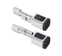 zemismart Verrou porte intelligent Bluetooth 30/30 Euro Serrure électronique sécurité pour portes en bois,UPVC et composites Empreintes digitales Déverrouillage de clé par app Tuya (argenté,60mm)
