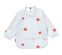 Zemiu Bib de Sevrage/Bib Bébé,100% Étanche & Matériau Pu Doux, Lavable En Machine, Veste Protectrice À Manches Longues Pour L'alimentation Des Nourrissons -Adapté Pour Les Bébés De 6 À 30 Mois-Kaki