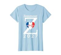 Zemmour 2027 Design pour Les Fans Zemmour T-Shirt, Femme, Bleu Céleste, L