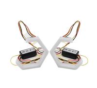 ZEMNLO 1 ensemble d'anneaux Halo yeux d'ange hexagonaux 9-30V, phare de voiture et moto, interrupteur blanc DRL + clignotant ambre Indicateur de clignotant de moto(90mm)