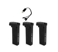 ZEMNLO Accessoires Batterie de drone 7,6 V 3400 mAh Bras avec moteur Hélice Pale et autres pièces rechange, for SG906 Pro 2 Pièce de réparation de bras de remplacement de drone(3Battery 3 in1 Cable)