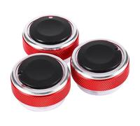 ZEMNLO For Ford, for Focus, 3 pièces/ensemble 4 couleurs bouton de climatisation voiture en alliage d'aluminium accessoires commutateur commande chaleur Bouton de climatisation de voiture(Rot)