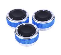 ZEMNLO For Ford, for Focus, 3 pièces/ensemble 4 couleurs bouton de climatisation voiture en alliage d'aluminium accessoires commutateur commande chaleur Bouton de climatisation de voiture(Blue)