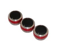 ZEMNLO For Ford, for Focus, for MK2 MK3 3 pièces par ensemble bouton de climatisation style voiture en alliage d'aluminium AC commande chaleur commutation Bouton de climatisation de voiture(Rot)