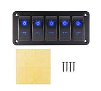 ZEMNLO Panneau d'interrupteur à bascule 5 boutons for bateau marin, lumière bleue, for ensemble d'autocollants 12~24 V, accessoires de camping-car Interrupteur à bascule de voiture