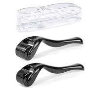 Zemolo 2pcs Derma Roller 0,25mm/0,5mm pour Cheveux Barbe VisageRouleau Micro-aiguilles Noir