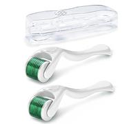 Zemolo 2pcs Derma Roller, 1mm/1,5mm Derma-roller Visage Rouleau de Bar Microneedling avec 540 Micro-aiguilles pour Homme Femme, Réduit la Perte de Cheveux Soin de la Peau Corps Anti-rides Anti-âge