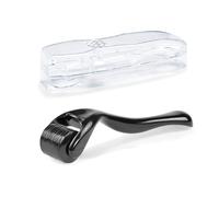 Zemolo Derma Roller 1mm, Derma-roller Visage Rouleau de Bar Microneedling avec 540 Micro-aiguilles pour Homme Femme, Réduit la Perte de Cheveux Soin de la Peau Corps Anti-rides Anti-âge Noir