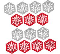 Zempertoopa Lot de 14 Sets de Table, PVC avec Flocons de Neige Sets de Table Flocon de Neige Creux pour Noël, Set de Table en Vinyle pour Noël, Mariage