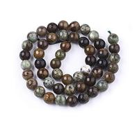 ZEMRIO Perles en pierre précieuse naturelle de 8 mm pour la fabrication de bijoux, bracelet, collier, perles rondes (piétersite-1, 8 mm)