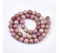 ZEMRIO - Perles en pierres précieuses - 8 mm - Rhodochrosite - Naturelles - En vrac - Rondes - Pour la fabrication des bijoux, des bracelets, des colliers à faire soi-même (rhodochrosite, 8 mm)