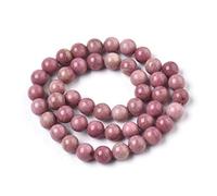 ZEMRIO Perles rondes de 6 mm en rhodochrosite naturelle pour la fabrication de bijoux, bracelet, collier, perles rondes (Rhodochrosite, 6 mm)