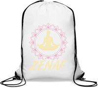 Zen Af Mandala Lotus Fleur Pose Yoga Gym Sac Casual Sac à Cordon Blanc