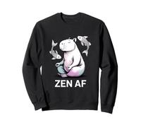 Zen AF Méditation Capybara Yoga Pose Spirituelle Koi Namaste Sweatshirt